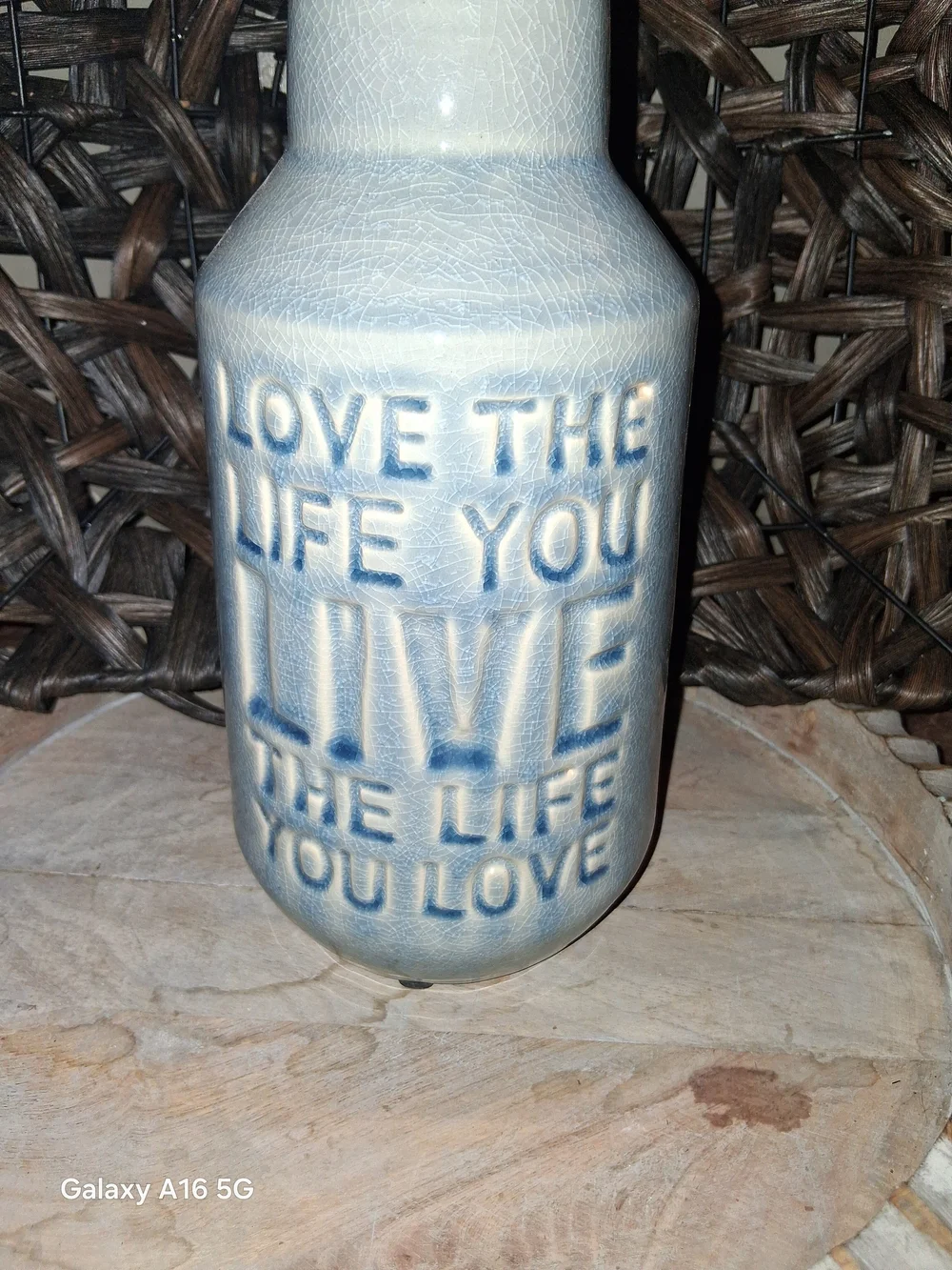 Blue Ceramic Inspirational Vase - Unbranded